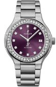 Hublot Часы Hublot Classic Fusion 585.NX.897V.NX.1204 33 mm Titanium Purple Diamonds Bracelet
