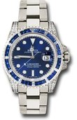 Rolex Oyster Perpetual 116659 SABR bl White Gold Submariner Date Watch Sapphire And Diamond Bezel Blue Dial