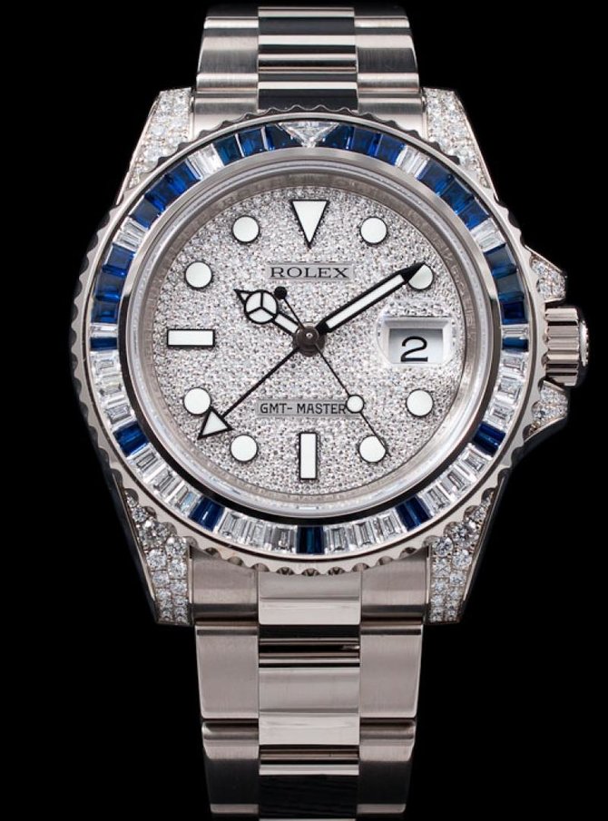 Rolex 116759SA Pave GMT-Master II 40mm White Gold Jewellery - фото 4