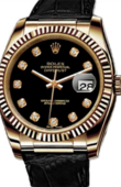 Rolex Часы Rolex Datejust 116138 black diamonds Yellow Gold
