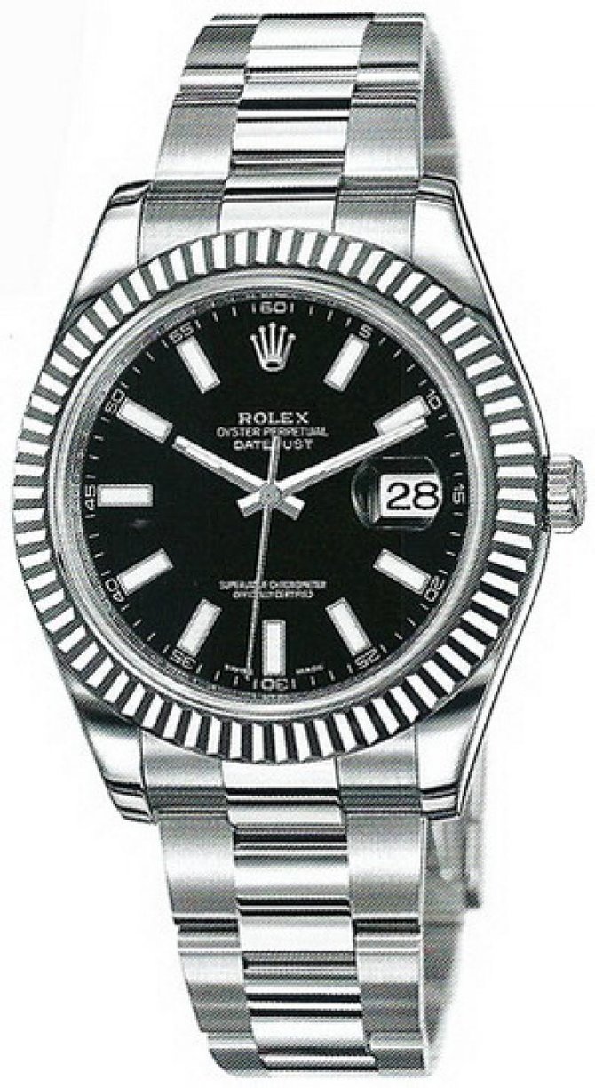 Rolex 116334 black Datejust Steel and White Gold - фото 1