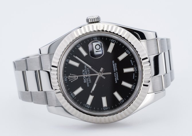 Rolex 116334 black Datejust Steel and White Gold - фото 12