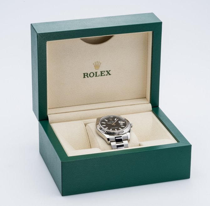 Rolex 116334 black Datejust Steel and White Gold - фото 15