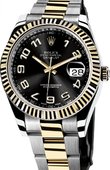Rolex Datejust 116333 black Steel and Yellow Gold
