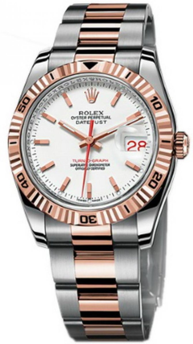Rolex 116261 white Datejust Turn-O-Graph Steel and Everose Gold - фото 1