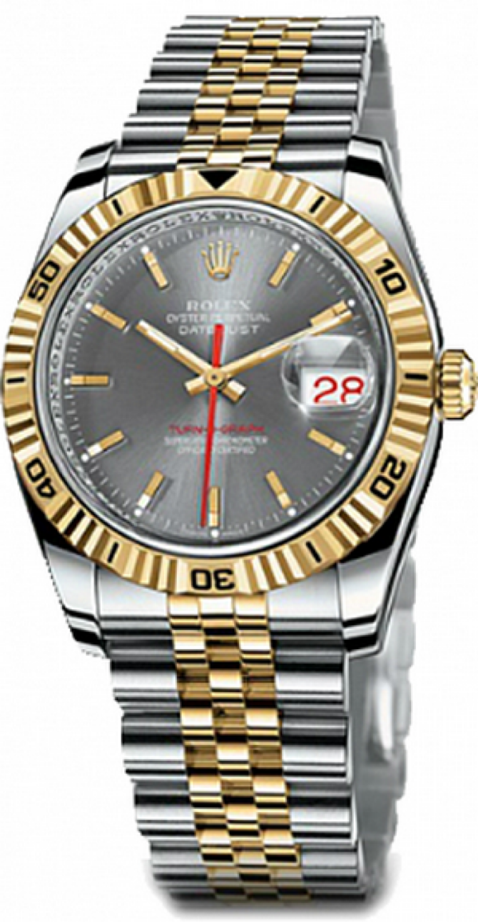 Rolex 116263 slate Datejust Turn-O-Graph Steel and Yellow Gold - фото 1