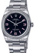 Rolex Oyster Perpetual 116034 Black 36 mm Steel and White Gold