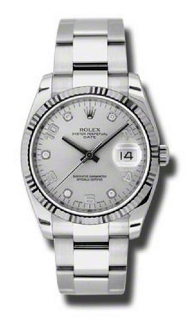 Rolex 115234 sdo Oyster Perpetual Date Steel and White Gold - фото 1