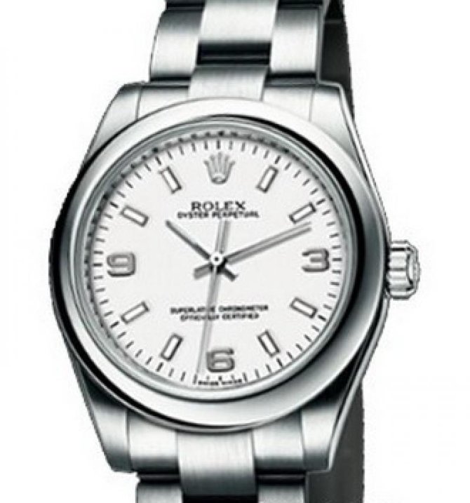 Rolex 177200 White Oyster Perpetual Lady Steel - фото 1