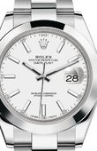 Rolex Часы Rolex Datejust 126300 White 41 Steel Smooth Bezel Oyster