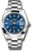 Rolex Часы Rolex Datejust 126300 Blue 41 Steel Smooth Bezel Oyster
