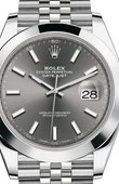 Rolex Часы Rolex Datejust 126300 Dark rhodium 41 Steel Smooth Bezel Jubilee