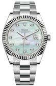 Rolex Часы Rolex Datejust 126334 White mother-of-pearl set with diamonds 41 White Rolesor Oyster Bracelet