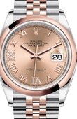 Rolex Datejust Ladies 126201 Rose set with diamonds Jubilee 36 Everose Rolesor Domed Bezel Jubilee Bracelet