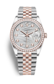 Rolex Datejust m126281rbr-0025 Oystersteel Everose gold and Diamonds