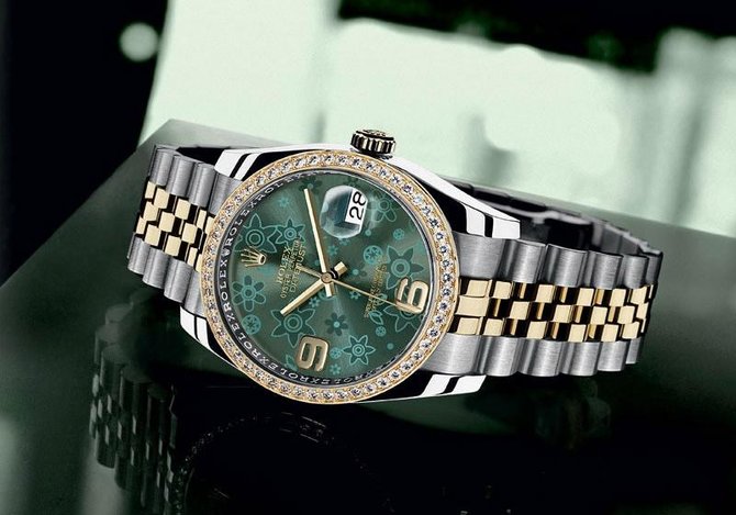 Rolex 116243 Green Floral dial Jublilee Datejust Ladies Datejust 36mm - Steel and Yellow  - фото 2