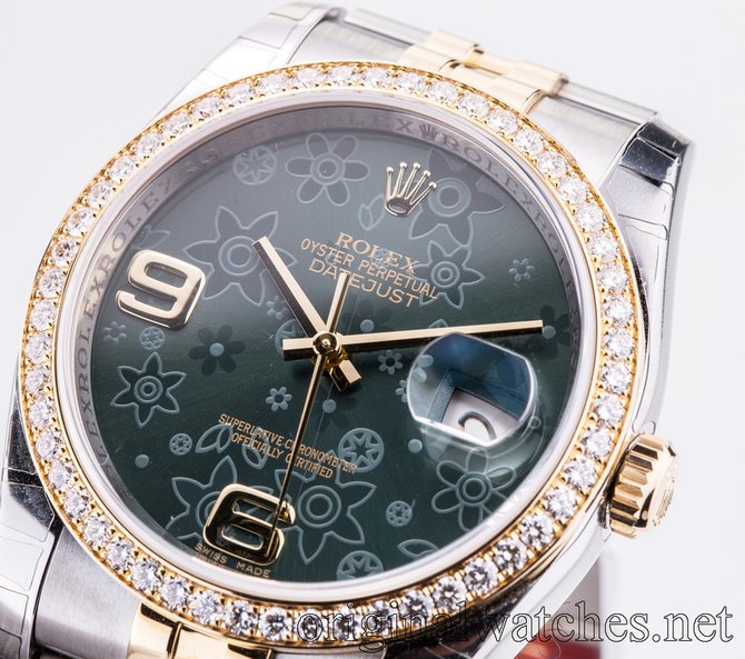 Rolex 116243 Green Floral dial Jublilee Datejust Ladies Datejust 36mm - Steel and Yellow  - фото 9
