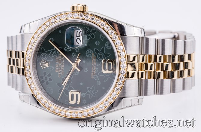 Rolex 116243 Green Floral dial Jublilee Datejust Ladies Datejust 36mm - Steel and Yellow  - фото 13