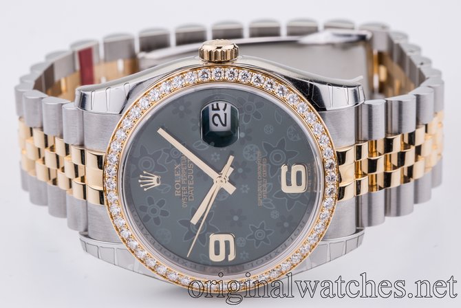 Rolex 116243 Green Floral dial Jublilee Datejust Ladies Datejust 36mm - Steel and Yellow  - фото 14