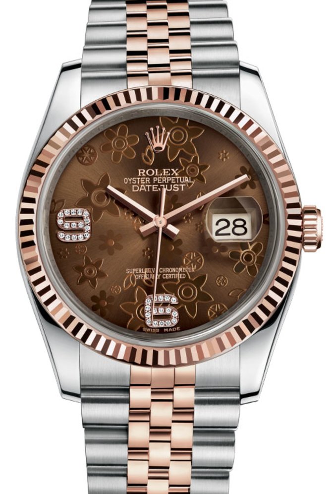Rolex 116231 brown floral diamonds dial Jubilee Datejust Ladies 36mm - фото 1