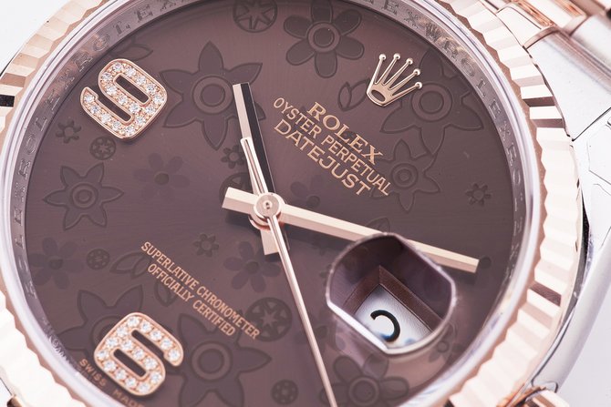Rolex 116231 brown floral diamonds dial Jubilee Datejust Ladies 36mm - фото 9