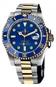 Rolex Часы Rolex Submariner 116613 blue dial 8 diamond Date Steel and Yellow Gold