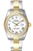 Rolex Часы Rolex Datejust Ladies 179163 White Rome 26mm Steel and Yellow Gold