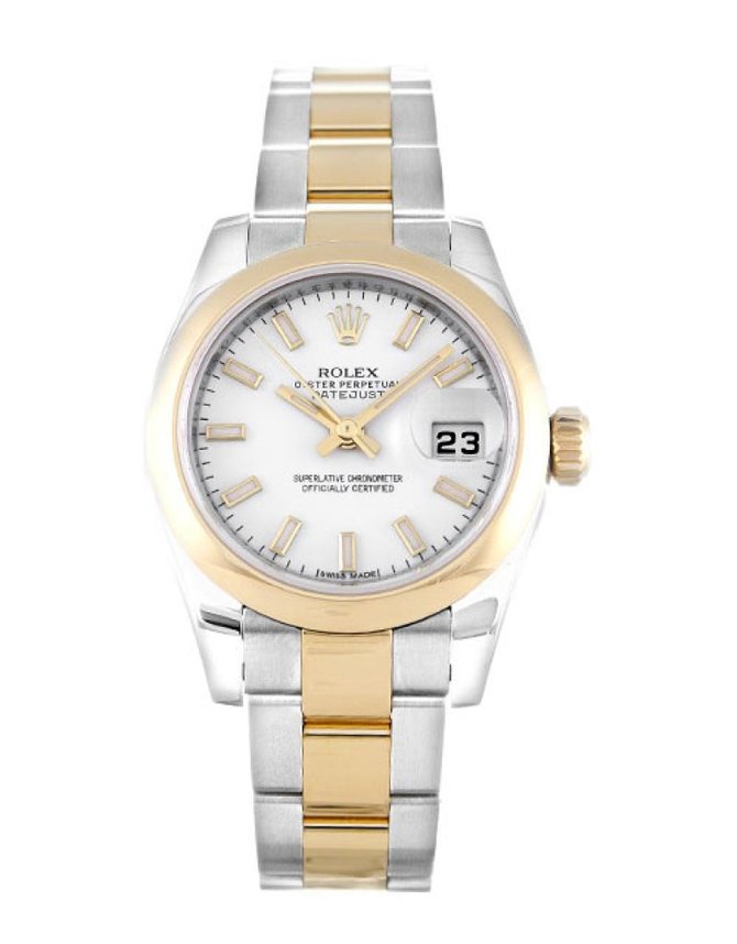 Rolex 179163 White Datejust Ladies 26mm Steel and Yellow Gold - фото 1