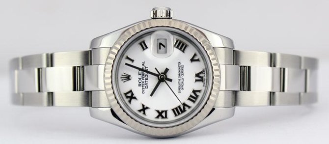 Rolex 179174 White Datejust Ladies 26mm Steel and White Gold - фото 2