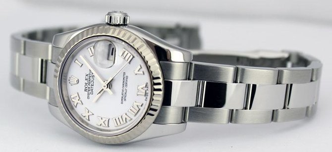 Rolex 179174 White Datejust Ladies 26mm Steel and White Gold - фото 3