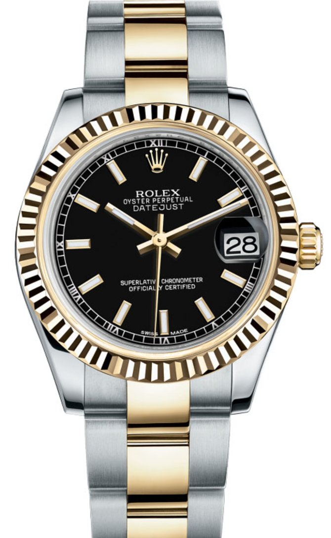 Rolex 178273 bkio Datejust 31mm Steel and Yellow Gold
