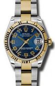 Rolex Datejust 178273 blcao 31mm Steel and Yellow Gold