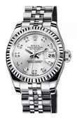 Rolex Datejust Ladies 179174 Silver D 26mm Steel and White Gold