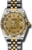 Rolex Datejust 178273 chcaj 31mm Steel and Yellow Gold