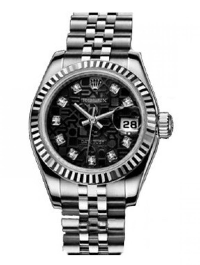 Rolex 179174 Black Jubilee D Datejust Ladies 26mm Steel and White Gold - фото 1