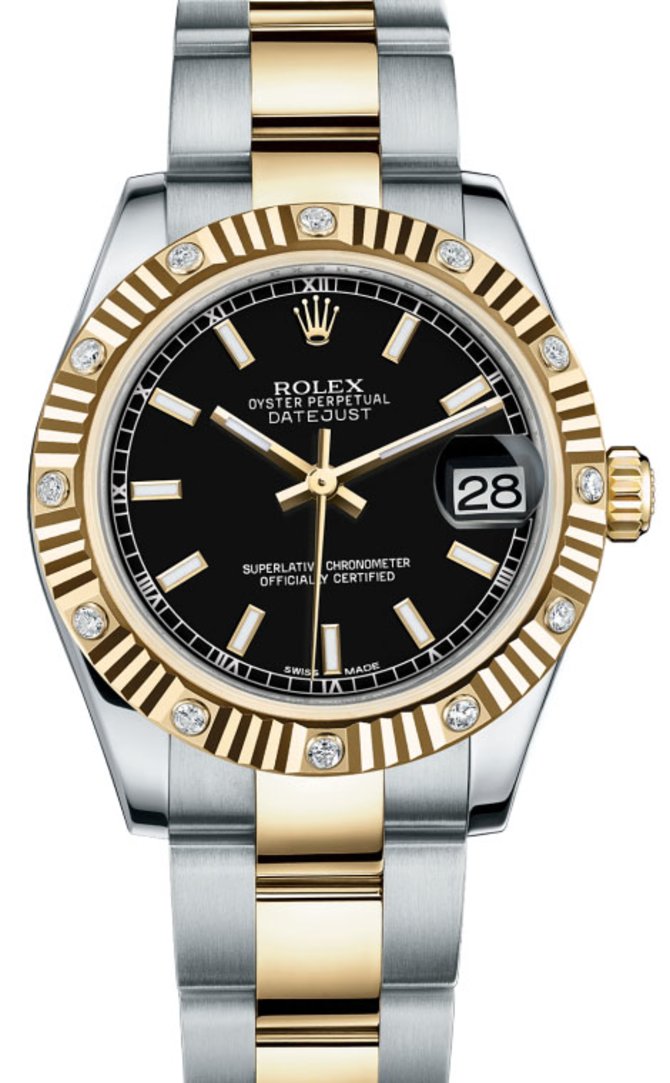 Rolex 178313 bkio Datejust 31mm Steel and Yellow Gold