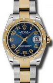 Rolex Datejust 178343 blcao 31mm Steel and Yellow Gold 