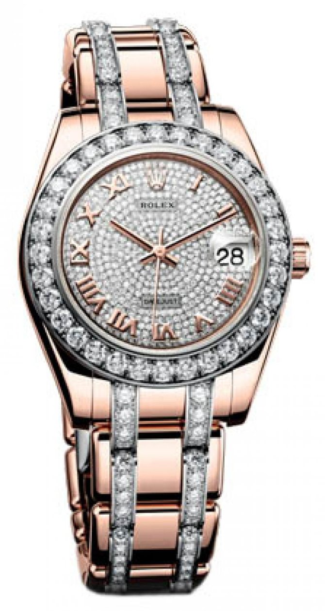 Rolex 81285 Diamonds Bracelet Datejust Ladies Pearlmaster 34