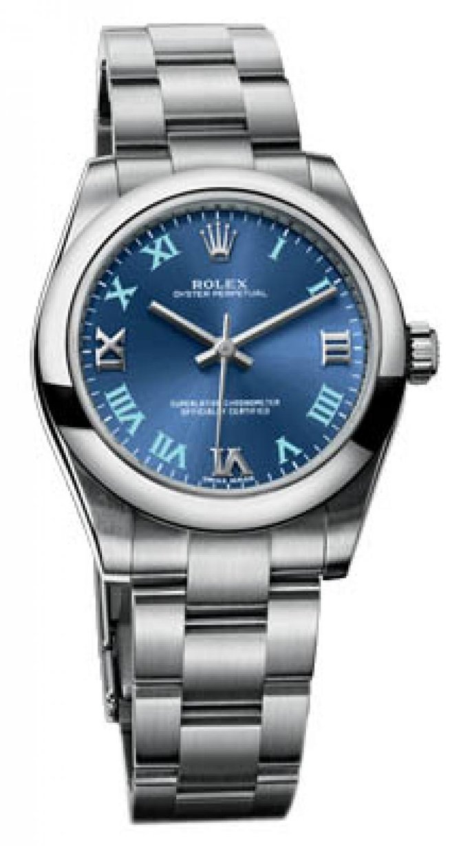 Rolex 177200 Azzurro roman blue dial Oyster Perpetual No Date
