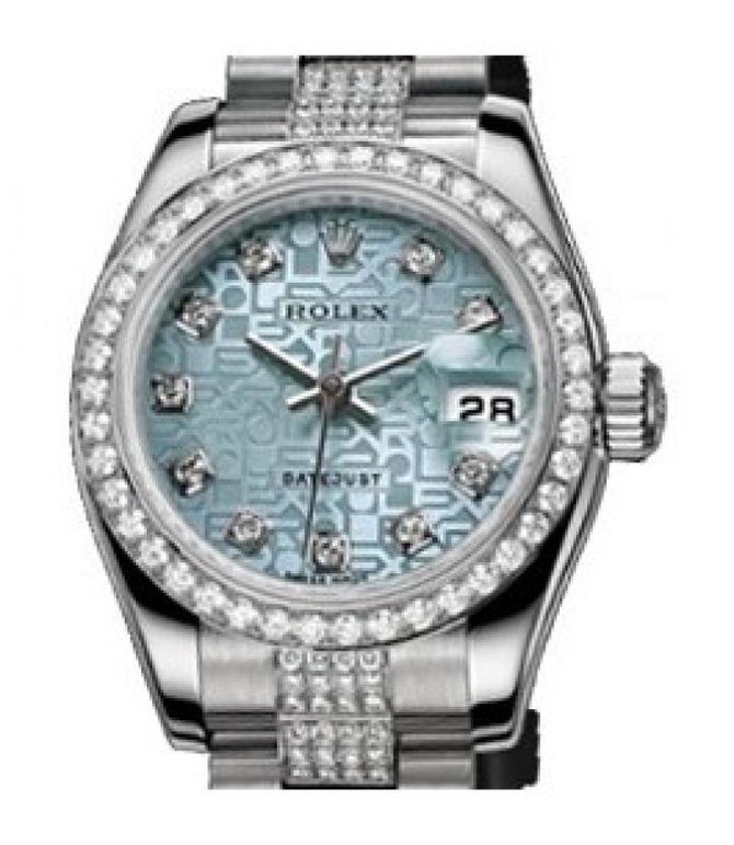 Rolex 179136 Blue Jubilee D Datejust Ladies 26mm Platinum - фото 2