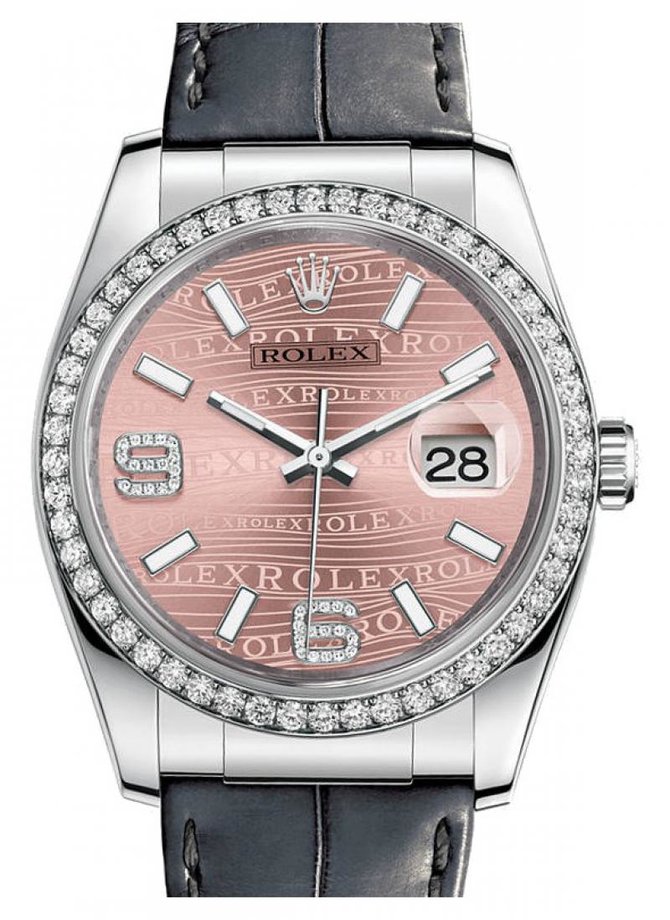 Rolex 116189 Pink Datejust 36mm White Gold - фото 1