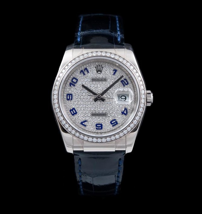 Rolex 116189 Paved Datejust 36mm White Gold - фото 7