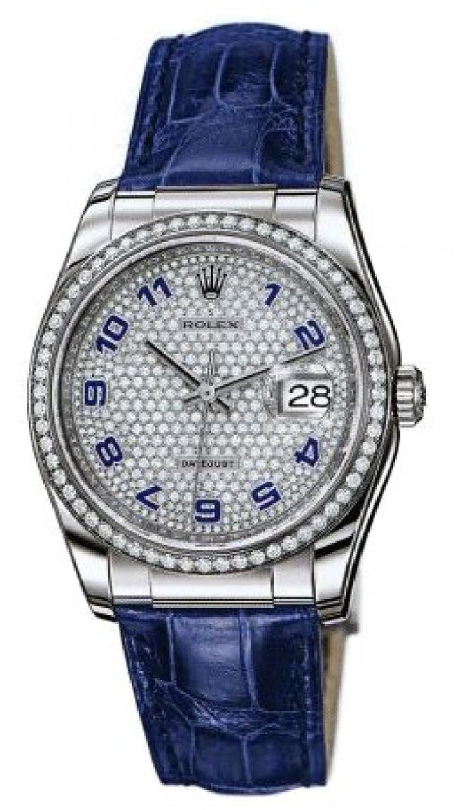 Rolex 116189 Paved Datejust 36mm White Gold - фото 1