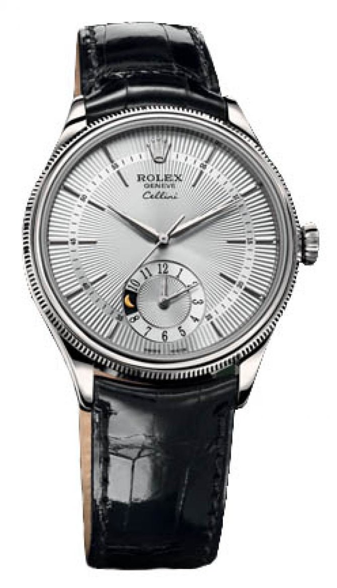Rolex 50529 silver dial Cellini Dual Time