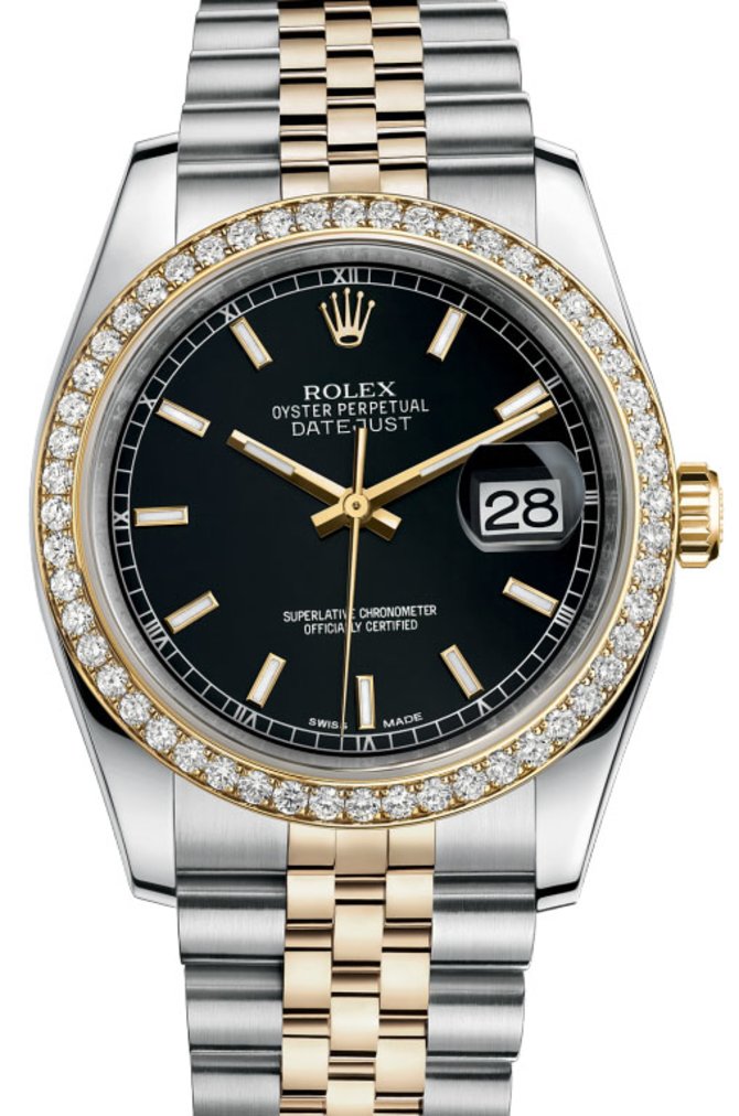Rolex 116243 bkij Datejust 36mm Steel and Yellow Gold