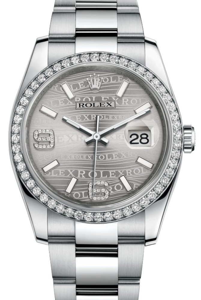 Rolex 116244 Silver Datejust 36mm Steel and White Gold
