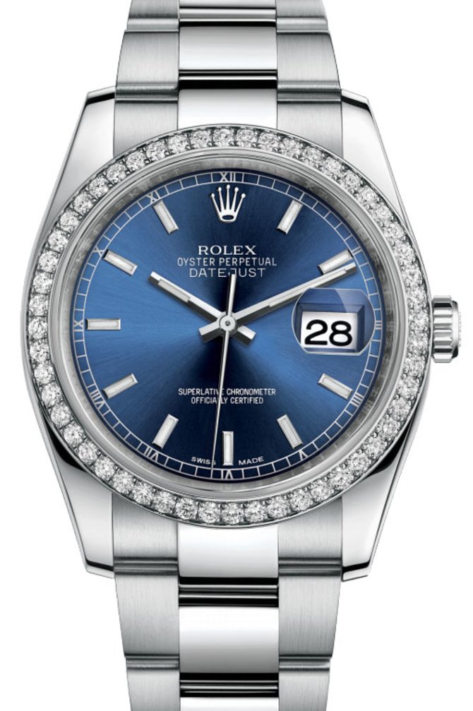 Rolex 116244 blio Datejust 36mm Steel and White Gold
