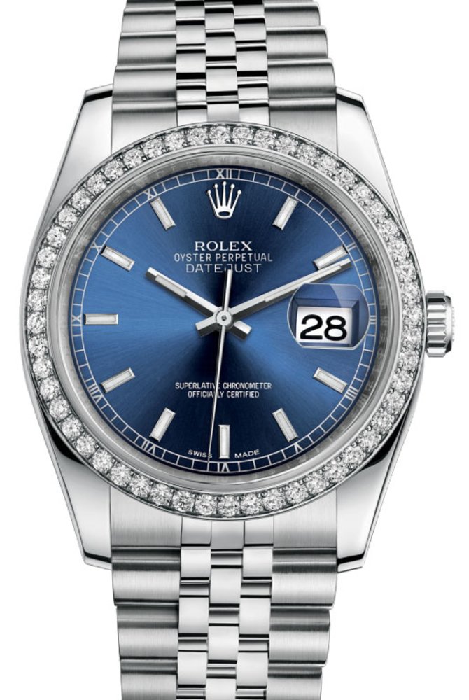 Rolex 116244-blij Datejust 36mm Steel and White Gold