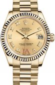Rolex Datejust 178278 Champagne Rubies 31mm Yellow Gold