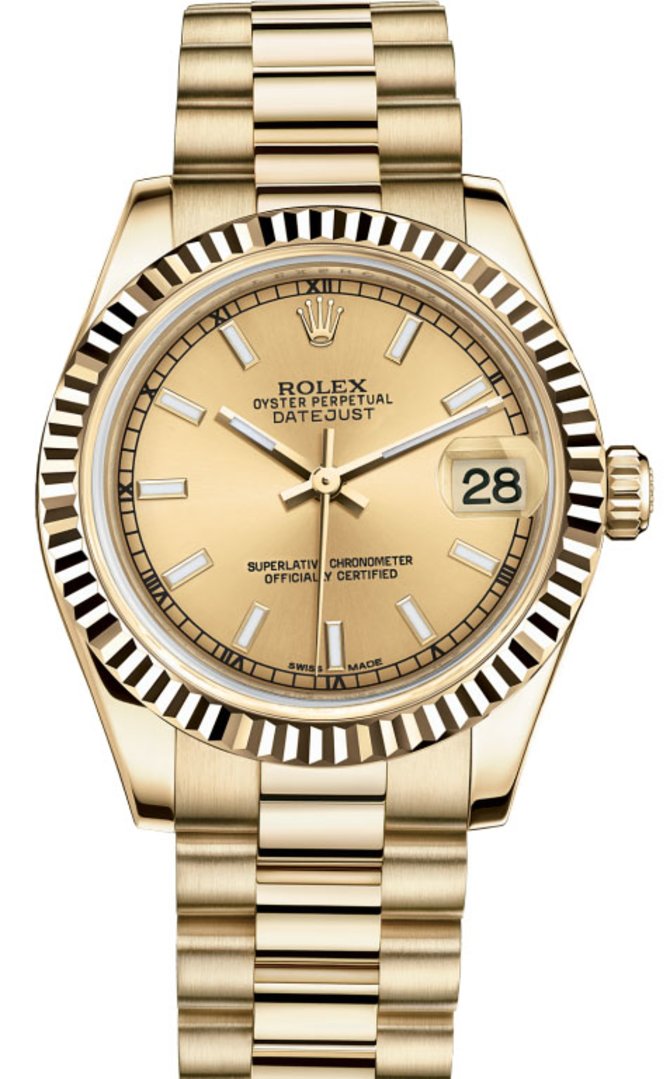 Rolex 178278 chip Datejust 31mm Yellow Gold